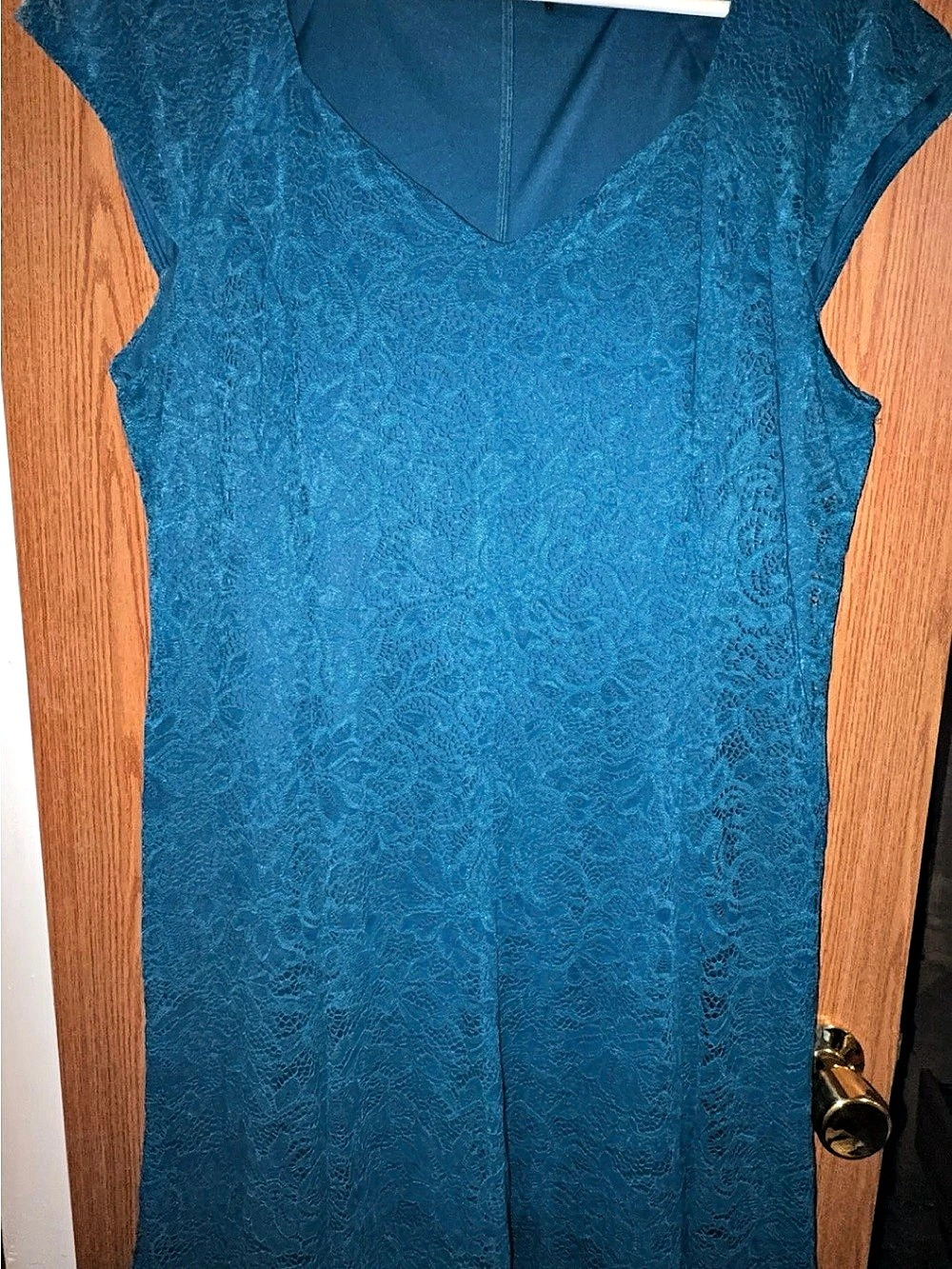 Liz Claiborne Floral Lace Midi Dress Blue Size 16 Like New